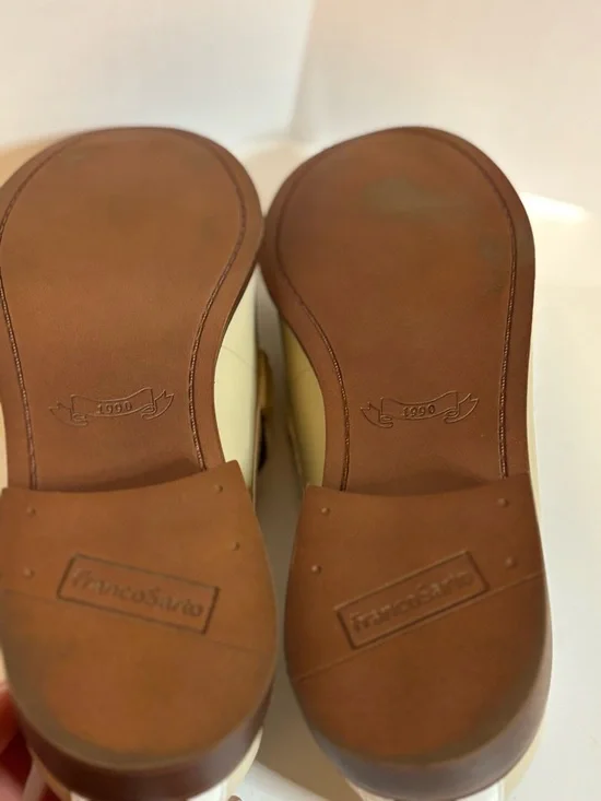 Franco Sarto Cream and White Tassel Loafers - Picture 8 of 9